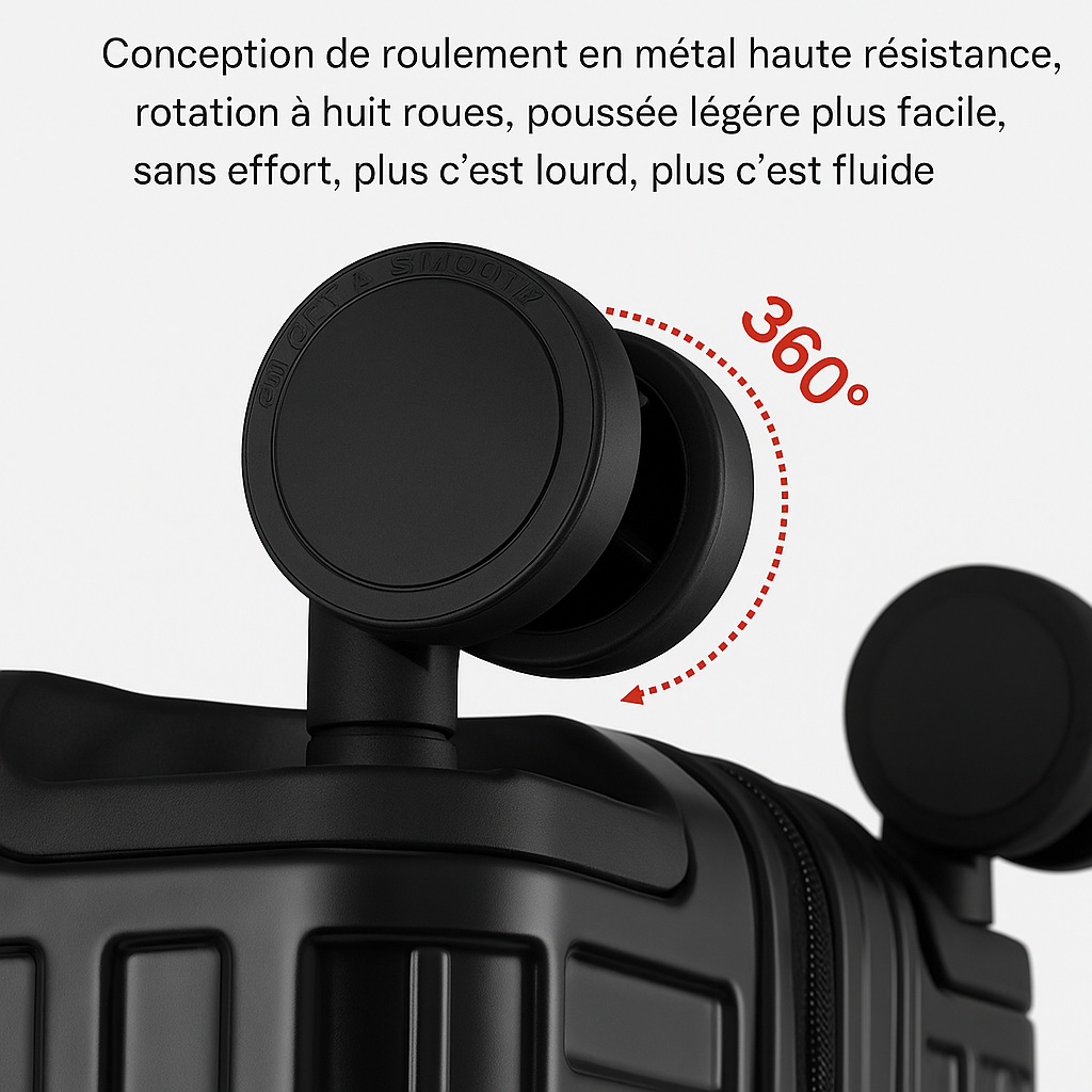 VALISE CABINE ALUMINIUM GOLD - Roues 360° - TSA Intégrés