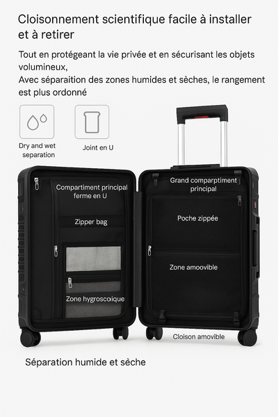 VALISE CABINE ALUMINIUM GOLD - Roues 360° - TSA Intégrés