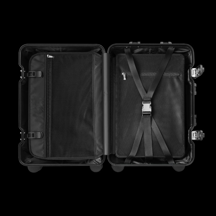 VALISE PREMIUM ALUMINIUM NOIR - Roues 360° - TSA Intégrés