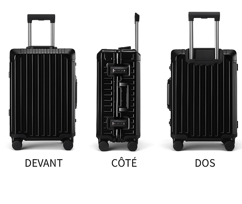VALISE CABINE ALUMINIUM GOLD - Roues 360° - TSA Intégrés