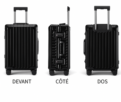 VALISE CABINE ALUMINIUM GOLD - Roues 360° - TSA Intégrés